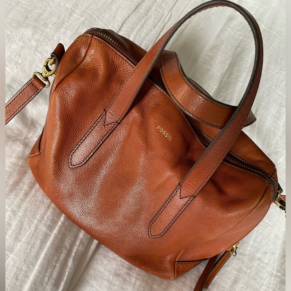 Brown Leather Fossil ‘Sydney’ Satchel